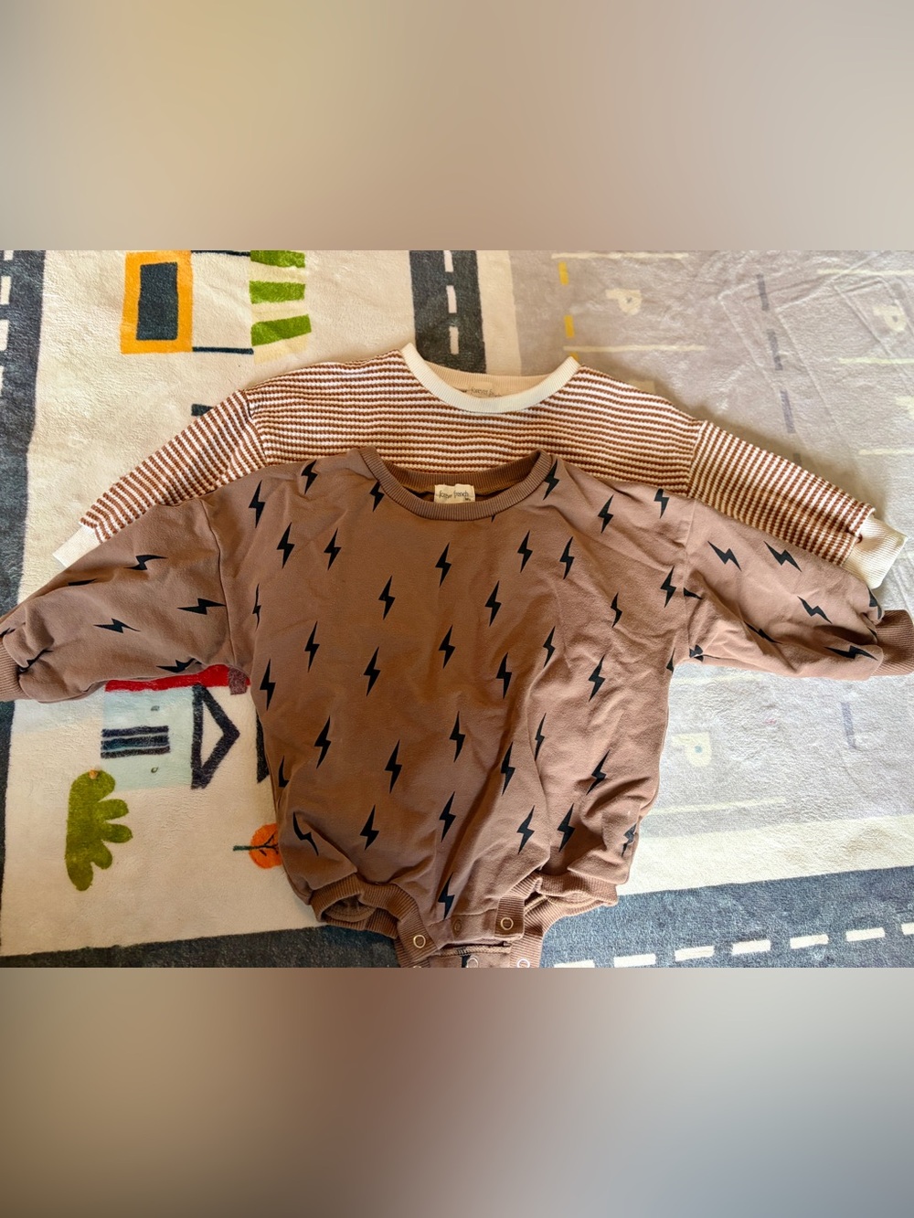 Forever French baby sweatshirt bubble rompers